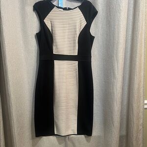 London Style Black and Cream Mini Dress